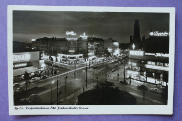 Ansichtskarte AK Berlin 1954 Kurfürstendamm Ecke Joachimsthaler Strasse Geschäfte Werbung Reklame Ortsansicht Architektur